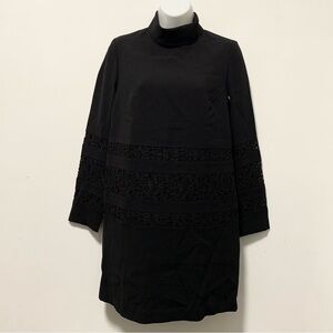 Judith & Charles Black Turtleneck Sheath Dress With Trim Lace. NWOT.